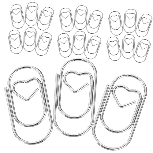 Housoutil 50 Stück Herzförmige Büroklammern Mini Paper Clips für Dokumente Lesezeichen und Kreative Projekte Dekorative Bürobedarf für Zuhause und Büro von Housoutil