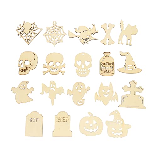 Housoutil 50 Stück Hölzerne Produkte Anhänger Party Halloween hängende Verzierung Ornamente Dekoration Schläger Festival-DIY- Holzhandwerksschmuck Halloween-DIY-Anhänger Housoutil 50 Stück Hölzerne Produkte Anhänger Party Halloween hängende Verzierung Ornamente Dekoration Schläger Festival-DIY- Holzhandwerksschmuck Halloween-DIY-Anhänger von Housoutil
