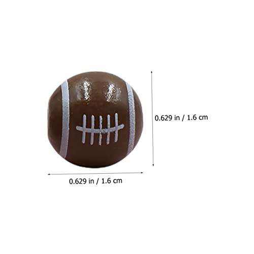 Housoutil 50 Stück Holzperlen American Football Sportperlen für DIY Schmuck Armbänder Halsketten Schlüsselanhänger Basteln Zubehör Robust Langlebig von Housoutil