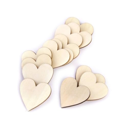 Housoutil 50 Stück Holzscheiben Herzform Naturholzscheiben mit Rinde Beidseitig Geschliffen für DIY Basteln Scrapbooking Dekorationen Kunsthandwerk Holz Gravieren Geeignet von Housoutil