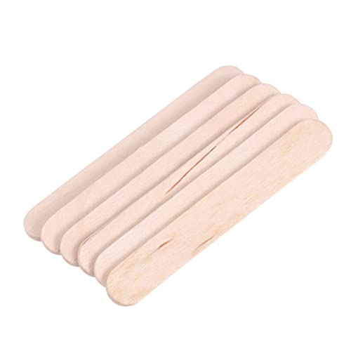 Housoutil 50 Stück Holzstöcke Für Bulk- Am Stiel Eisstiele Wachsen Eisstange Farbige Eisstiele Mini-bastelstab Protokoll Creme Lose Eisstiele Bausatz Basteln Bambus von Housoutil