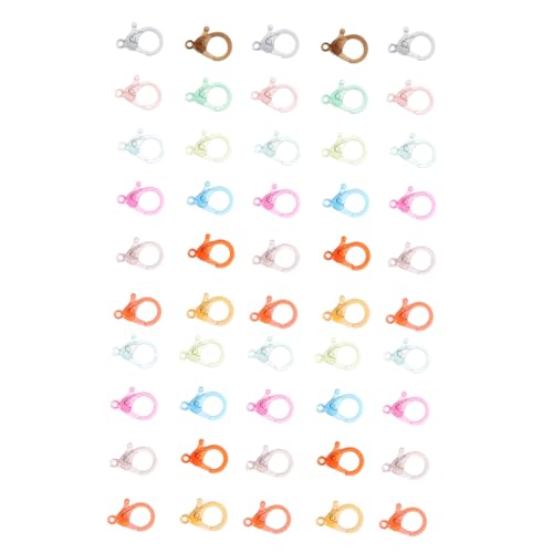 Housoutil 50 Stück Kunststoff Lobster Clips Mehreren Farben Öffnungsring und für Diy Schmuck und Handwerksprojekte für Taschen und Schlüsselanhänger Zufällige Farbe von Housoutil