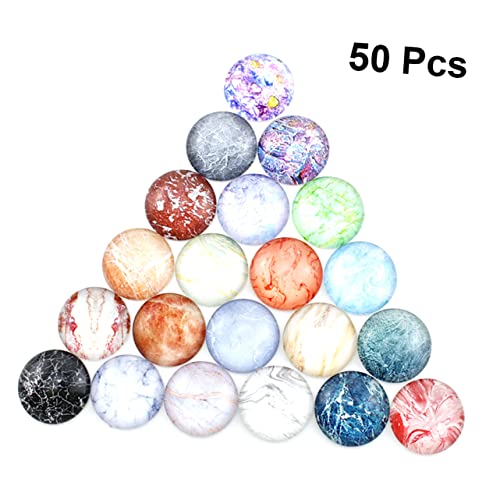 Housoutil 50 Stück Marmor Kristall Patch Schmuck Farbige Murmeln Klarer Marmor Runde Marmor Edelsteine Flache Rückseite Kristalle Ohrringe Aufkleber Juwelen Zum Basteln Mini von Housoutil