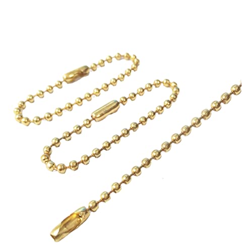 Housoutil 50 Stück Metall -Tag -Hangkette Schlüsselbund Kette Schlüsselanhänger abnehmbar Perlen Ringe beschriftungsetiketten kugelketten Charm Halskette Kette Zauberverschluss Golden von Housoutil