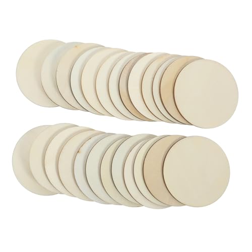 Housoutil 50 Stück Runde Holzscheiben Naturbelassen Leichte DIY Holzscheiben für Handarbeiten Bemalbare Holzornamente für Weihnachtsdeko Hochzeitsdekoration und Bastelprojekte von Housoutil