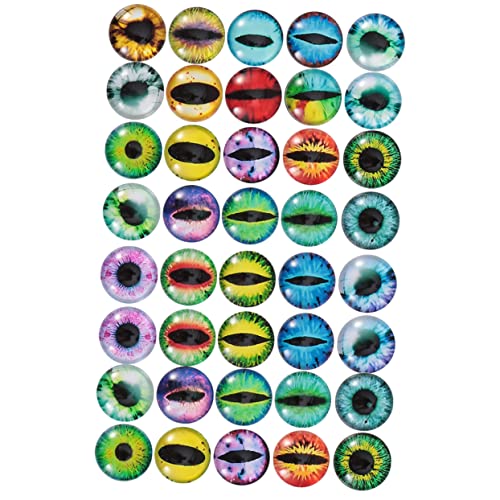Housoutil 50 Stück Runde Tieraugen Aufkleber für Diy Schmuck und Bastelprojekte Cabochons Zufälligen Farben für Schmuckgestaltung und Dekoration Zufällige Farbe von Housoutil