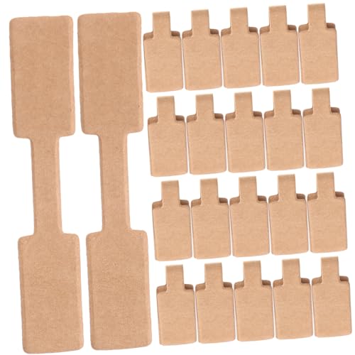 Housoutil 50 Stück Schmuckverpackungskarte Schlüssel Aufkleber-Tags Mini Weiß leere Aufkleber preisschild platzkarte Schmuck Tags Aufkleber zur Identifizierung von Schmuck Papier Coffee von Housoutil