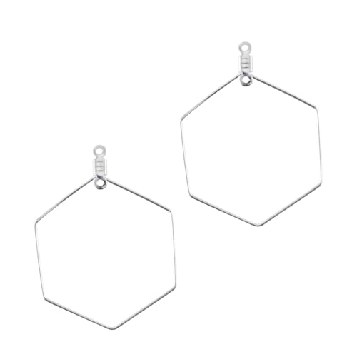 Housoutil 50 Stück Teiliges Edelstahl Anhänger Charms Sechseckig Silberfarbene Ohrschmuck zubehör für Damen zum Schmuckbasteln und Ohrring DIY Housoutil 50 Stück Teiliges Edelstahl Anhänger Charms Sechseckig Silberfarbene Ohrschmuck zubehör für Damen zum Schmuckbasteln und Ohrring DIY von Housoutil