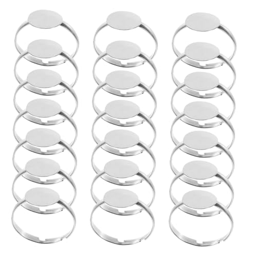 Housoutil 50 Stück Verstellbarer Ringhalter leerer Lünettenring verstellbarer Ringfuß Blanko-Stanzringe Schmuck Bastelbedarf verstellbare leere Ringe Ringrohlinge selber machen Eisen Silber Housoutil 50 Stück Verstellbarer Ringhalter leerer Lünettenring verstellbarer Ringfuß Blanko-Stanzringe Schmuck Bastelbedarf verstellbare leere Ringe Ringrohlinge selber machen Eisen Silber von Housoutil