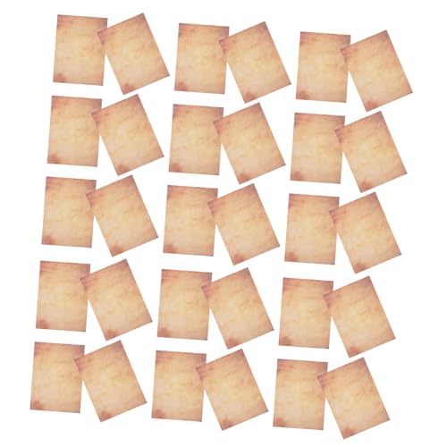Housoutil 50 Stück Vintage-Briefkopfpapier Briefpapier Zertifikatspapier für Kunsthandwerk dekoratives Druckerpapier Pergamentpapier briefumschläge vintage altes Papier antikes Papier Brown von Housoutil