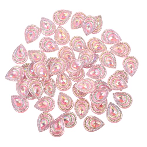 Housoutil 50 Stück Wasserabfall -diamantzubehör Form Tränen Nähen Verschönerung Verzierungen Mini-charms Strasseingang Für Handwerk Flatback-anhänger Zum Basteln Strass Flatback Harz Rosa von Housoutil