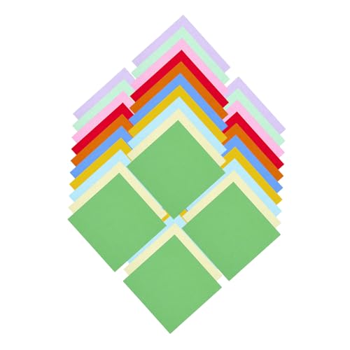 Housoutil 500 Stück Doppelseitiges Origami Papier Farbige Quadratische Bastelpapiere für Erwachsene Buntes Faltpapier für DIY Kunst und Kreative Bastelprojekte von Housoutil