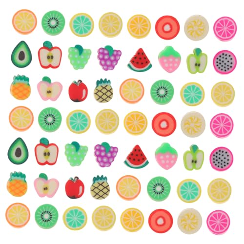 Housoutil 500 Stück Polymer Clay Mischfarben Obstscheiben Handgemachte Schmuckperlen für DIY Armband Halskette Schlüsselanhänger Bastelzubehör von Housoutil