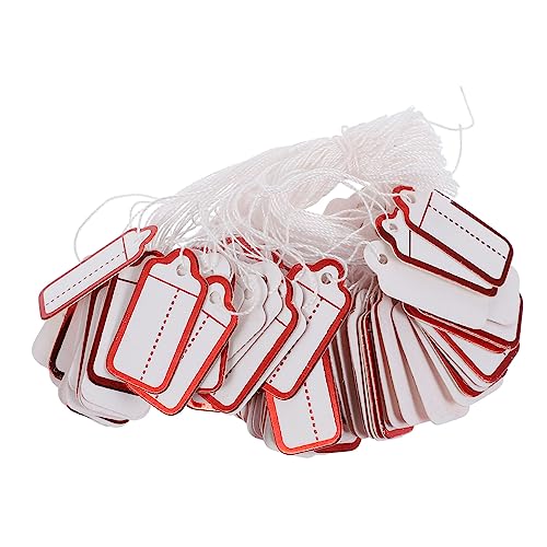 Housoutil 500 Stück Preisschild Handwerksschilds Tag Weinjahre Schmuck Tag-aufkleber Etikett Hängend Leere Beschriftungsschilder Warenanhänger Kleine Tags Weiß Baumwolle Zufällige Farbe von Housoutil