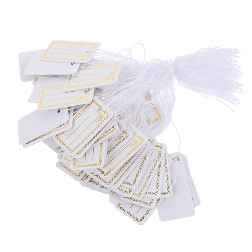 Housoutil 500 Stück Rotwein -Vintage -Label Stichworte Kleine Tags Schild Schmuck Aufkleber Tag Weinjahre Etiketten -Tags Kennzeichnungsetiketten Kleine Etiketten Baumwolle Weiß von Housoutil