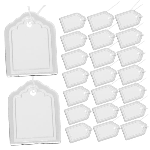 Housoutil 500 Stück leeres Etikett zum Aufhängen Papier Kleidung schreibbar Anzeige Einzelhandel Preisschilder für Schmuck hängende Preisschilder Warenanhänger weiße Markierungsmarken Silver von Housoutil