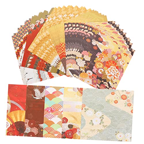 Housoutil 50Stücke Doppelseitiges Origami Papier Quadratform Bunte DIY Bastelpapiere im Chinesischen Stil für Kreative Projekte von Housoutil