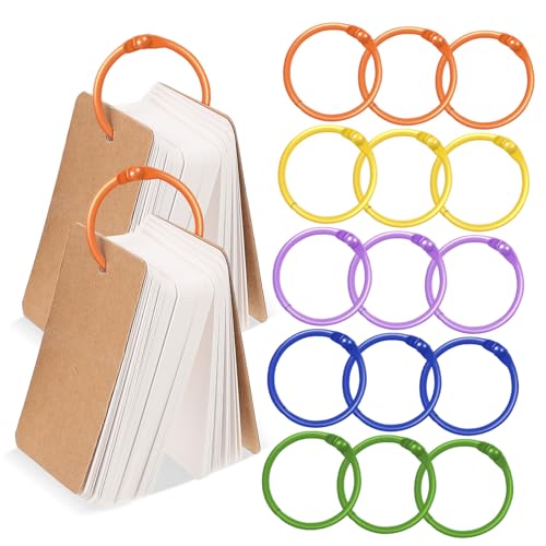 Housoutil 50Stücke Farbige Buchringe Metallringe Für Scrapbooking Schlüsselanhänger Karteikarten Stabiler Verschluss Langlebige Bindemittelringe Für Notizen Ringe von Housoutil