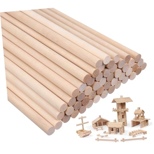 Housoutil 50Stücke Holzstäbe Unbehandelte Holzruten Für Bastelarbeiten Kuchendübel Für Abgestufte Kuchen Holzstangen Für Makramee Hochwertige Holzdübelstangen von Housoutil