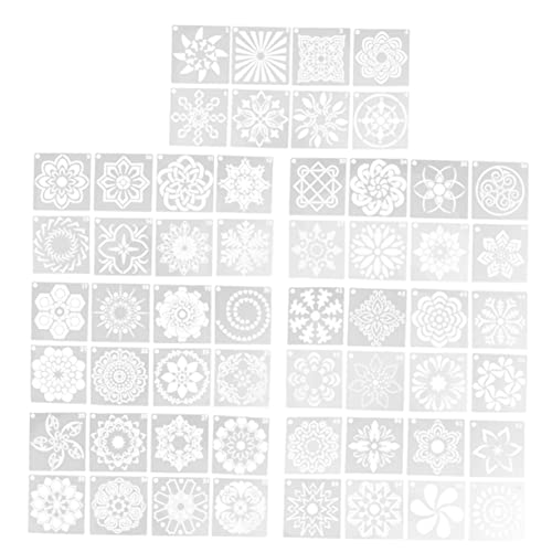 Housoutil 56 Stück Teiliges Mandala Schablonen Set Diy Malwerkzeuge für Wanddekoration Wiederverwendbare Schablonen für Kunsthandwerk und Bastelprojekte Hohes Design und Vielseitige von Housoutil