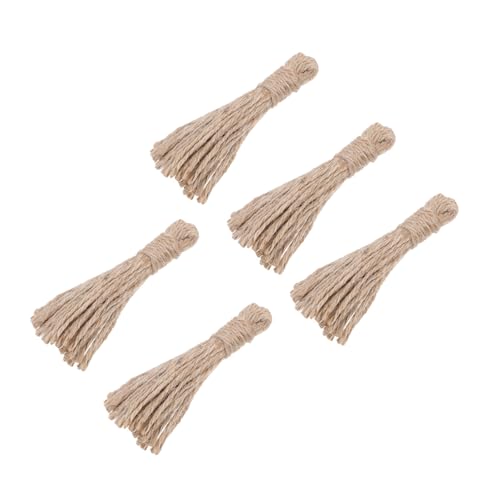 Housoutil 5Stücke DIY Holzperlen mit Hanfseil und Quasten Teiliges Dekorationszubehör für Bastelprojekte Langlebig und Hautfreundlich für Handarbeiten und Geschenkideen von Housoutil
