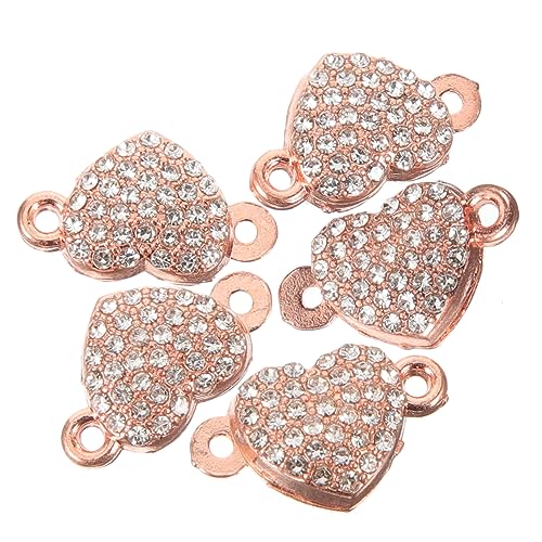 Housoutil 5Stücke Magnetverschlüsse Herzform Roségoldene Schmuckverschlüsse Für Armbänder Und Halsketten Für DIY Schmuckherstellung Glänzend Magnetisch Einfache Handhabung von Housoutil