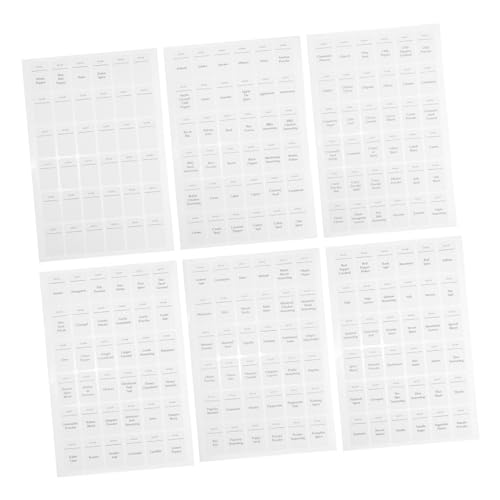 Housoutil 6 Blätter Wasserdichte Etiketten für Gewürzgläser Selbstklebende Aufkleber für Flaschen und Küchenutensilien Einfach zu Verwenden zur Organisation von Gewürzen und Anderen Housoutil 6 Blätter Wasserdichte Etiketten für Gewürzgläser Selbstklebende Aufkleber für Flaschen und Küchenutensilien Einfach zu Verwenden zur Organisation von Gewürzen und Anderen von Housoutil
