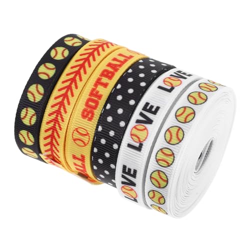 Housoutil 6 Rollen Baseball Band Basteln Baseball Geschenkband Kreative Kuchenbänder Themenband Baseball Sportband Baseball Hängeband Baseball Sportbänder Polyester von Housoutil