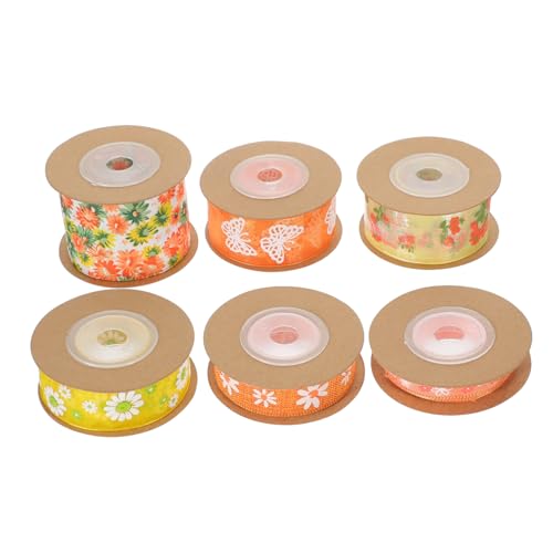 Housoutil 6 Rollen Blumenmuster Geschenkband aus Polyester Schneidbares Bastelband für DIY Kleidung Haarschmuck Geschenkverpackung und Partydekoration Housoutil 6 Rollen Blumenmuster Geschenkband aus Polyester Schneidbares Bastelband für DIY Kleidung Haarschmuck Geschenkverpackung und Partydekoration von Housoutil