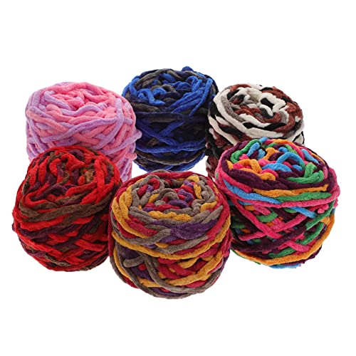 Housoutil 6 Rollen Chunky Garn Dickes Baumwollgarn für Stricken und Häkeln für Diy Projekte Handarbeiten Decken Schals und Mehr von Housoutil