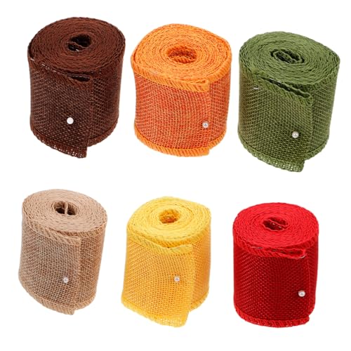 Housoutil 6 Rollen Jute Dekoband Vielseitiges Weihnachts und Bastelband Hochwertigem Strapazierfähigem Material für DIY Projekte und Festliche Dekorationen von Housoutil