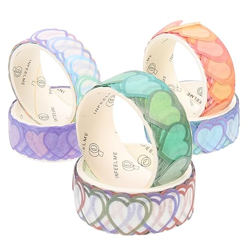 Housoutil 6 Rollen Liebe und Klebeband Spender Etiketten zerbrechliches Band Punkt scrapbooking sticker scrapbook stickers DIY Washi Herzaufkleber dekorative Washi-Sticker Japanisches Papier von Housoutil