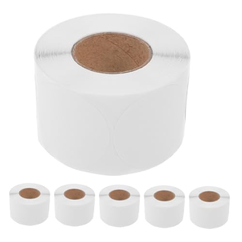 Housoutil 6 Rollen Selbstklebende Runde Siegelaufkleber Weiß Verpackungsetiketten Für Umschläge Boxen Briefversand Etikettierbedarf Mit Beschreibbarer Oberfläche Für Organisation Und von Housoutil