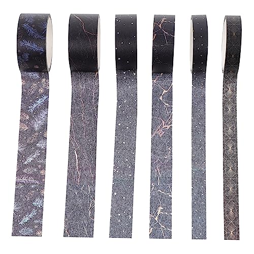 Housoutil 6 Rollen Washi Tape Dekorative Klebebänder für Scrapbooking und Diy Projekte mit Einzigartigen Mustern und Farben für Bastelarbeiten und Journals von Housoutil