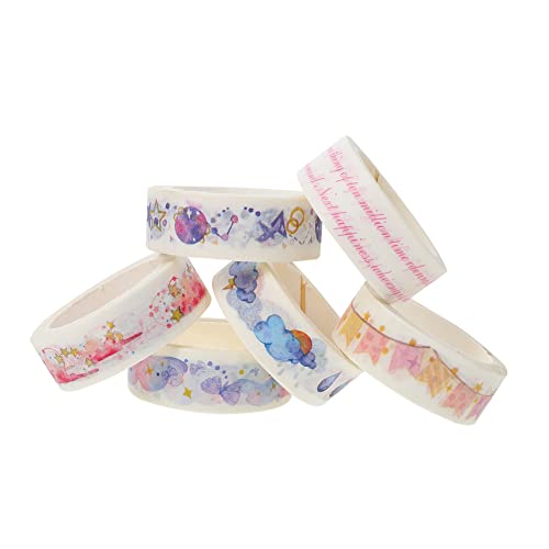 Housoutil 6 Rollen Washi Tape Dekoratives Klebeband für Scrapbooking Diy Sticker und Tagebuch Dekoration Vielseitig Einsetzbar für Kalender Karten und Fotoalben von Housoutil