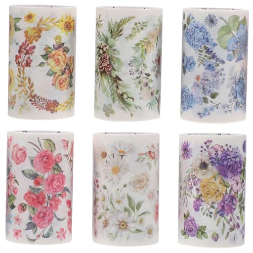 Housoutil 6 Rollen Washi-Tape dekorativ Klebstoff Blumenband Blumen- multifunktionales klebeband farbiges klebeband dekobänder Journaling-Zubehör Notizbuch DIY Washi Tape Japanisches Papier Housoutil 6 Rollen Washi-Tape dekorativ Klebstoff Blumenband Blumen- multifunktionales klebeband farbiges klebeband dekobänder Journaling-Zubehör Notizbuch DIY Washi Tape Japanisches Papier von Housoutil