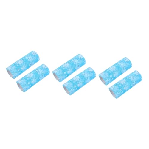 Housoutil 6 Rollen Weihnachtliche Schneeflocken Tüllrolle Glitzernder Netzstoff Besticktes Party Dekoband für Festliche Winterdeko und Bastelbedarf Housoutil 6 Rollen Weihnachtliche Schneeflocken Tüllrolle Glitzernder Netzstoff Besticktes Party Dekoband für Festliche Winterdeko und Bastelbedarf von Housoutil