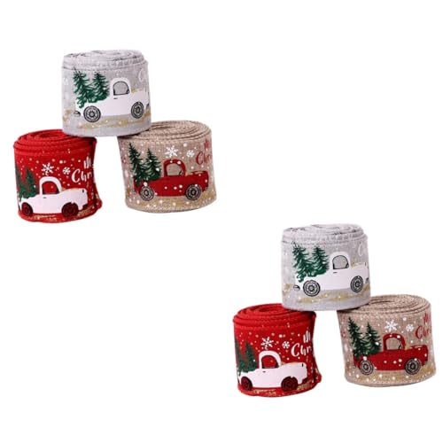Housoutil 6 Rollen Weihnachtsbänder Breit Rote Graue und Khakifarbene Dekorative Xmas Ribbon Schleifen Cartoon Auto Vielseitig für Geschenkverpackung Weihnachtsbaum und Partydekoration Housoutil 6 Rollen Weihnachtsbänder Breit Rote Graue und Khakifarbene Dekorative Xmas Ribbon Schleifen Cartoon Auto Vielseitig für Geschenkverpackung Weihnachtsbaum und Partydekoration von Housoutil