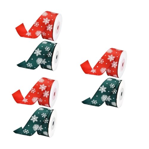Housoutil 6 Rollen Weihnachtsschleifen Geschenkband Langlebiges Weihnachtsdeko Band mit Schneeflocken in Rot und Grün Festliches Xmas Verpackungsband für Dekoration Housoutil 6 Rollen Weihnachtsschleifen Geschenkband Langlebiges Weihnachtsdeko Band mit Schneeflocken in Rot und Grün Festliches Xmas Verpackungsband für Dekoration von Housoutil