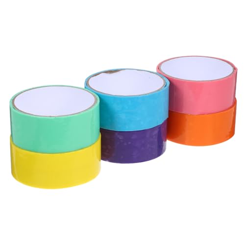 Housoutil 6 Rollen klebriges Ballband farbig Farbe Herstellung klebrige kugeln band bunt Klebeband aus Papier lustiges Klebebandspielzeug klebrige Bälle Cartoonband Bastelband Kugelband Abs von Housoutil