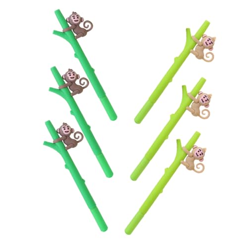 Housoutil 6 Stück Affenstift Büro Stifte Panda-Kugelschreiber Koala-Schulmaterial schwarzer Stift löschbare Markierungen Gelschreiber schwarz Koala-Bleistiftaufsatz Bananenstift Plastik von Housoutil