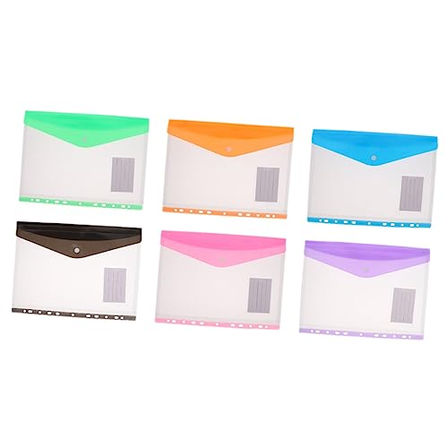 Housoutil 6 Stück Aktenhalter Durchsichtige Aktenordner Loseblatt Notizbuchordner Aktentaschen Hüllen Durchsichtige Papierhüllen Dokumentenordner Loseblatt Transparente Aktentaschen von Housoutil