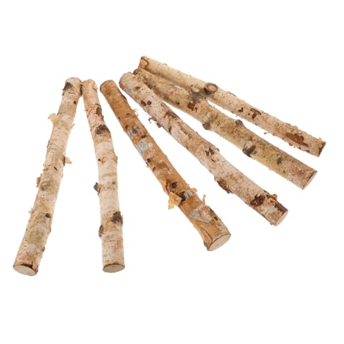 Housoutil 6 Stück Birkenstäbe Birkenzweige Stämme Natürliches Treibholz Bastelzweige Massive Getrocknete Stäbe Dekorative Bastelstäbe Hochzeitsdekor Zubehör Holzstäbe Accessoire von Housoutil