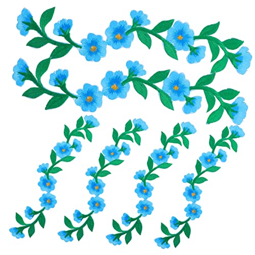 Housoutil 6 Stück Blumen Aufnäher Bestickte Applikationen Bügelpatches für Diy Kleidung Dekorative Stoffaufnäher zum Reparieren von Kleidung Taschen und von Housoutil