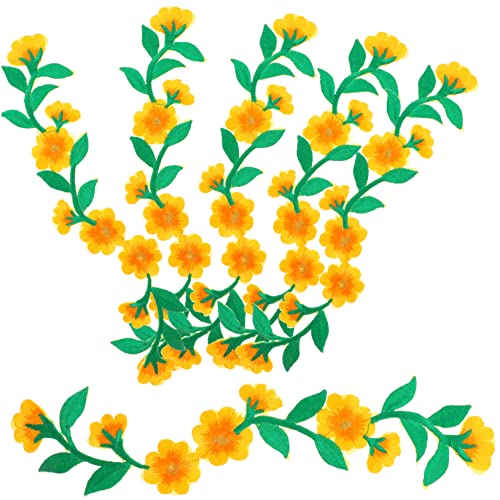Housoutil 6 Stück Blumen Patches Stickerei Applikationen für Kleidung Jeansjacken und Bastelprojekte Einfach Anzubringen zum Reparieren und Dekorieren von Housoutil