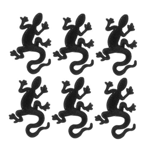 Housoutil 6 Stück Gecko-förmige Kleiderflicken, Gecko-umriss, Dekorative Flicken Für Kleidung, Einfach Anzubringende Applikation Für Jacken, Taschen, Mäntel, Kein Trägerkleber von Housoutil