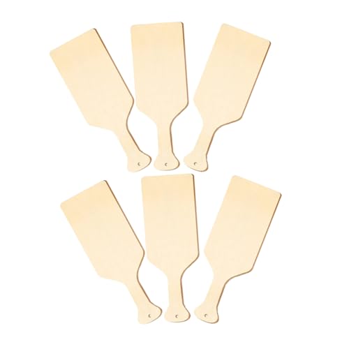 Housoutil 6 Stück Holz Schneide Brett Unfertiges Holzpaddel Handpaddel Kleines Holzpaddel Unfertige Holzpaddel Buchsbaum Beige von Housoutil