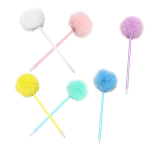 Housoutil 6 Stück Kugelschreiber süßer Stift Kawaii-Stifte süße Stifte kawaii Pom-Pom-Stifte kawaii bürobedarf Plüsch von Housoutil