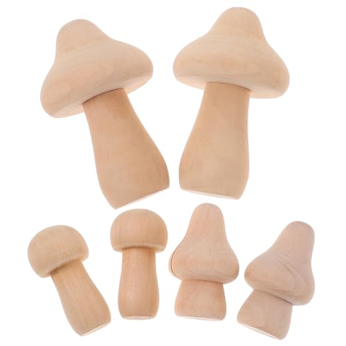 Housoutil 6 Stück Pilzkopf-Anhänger aus Holz Natürliche Holzdekoration Holzfiguren Bastelset Naturholz Pilze unbemalt Kindergarten Miniatur klein Puppe DIY - Graffiti-Holzpilze Housoutil 6 Stück Pilzkopf-Anhänger aus Holz Natürliche Holzdekoration Holzfiguren Bastelset Naturholz Pilze unbemalt Kindergarten Miniatur klein Puppe DIY - Graffiti-Holzpilze von Housoutil