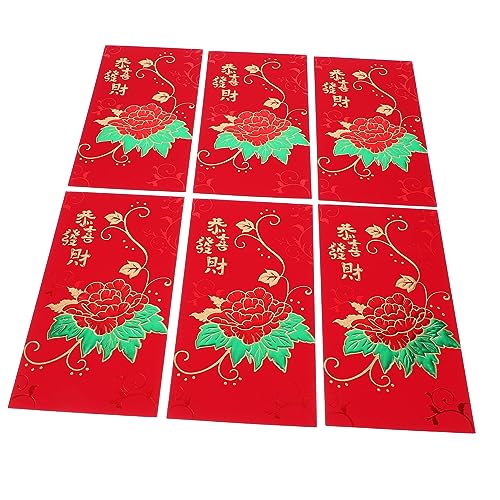 Housoutil 6 Stück Rote Umschläge für Chinesisches Neujahrsfest Glücksumschläge mit Segenssprüchen Traditionelle Geldbeutel für Jahr Des Drachen Party Dekoration Festliche Geschenkverpackung Housoutil 6 Stück Rote Umschläge für Chinesisches Neujahrsfest Glücksumschläge mit Segenssprüchen Traditionelle Geldbeutel für Jahr Des Drachen Party Dekoration Festliche Geschenkverpackung von Housoutil